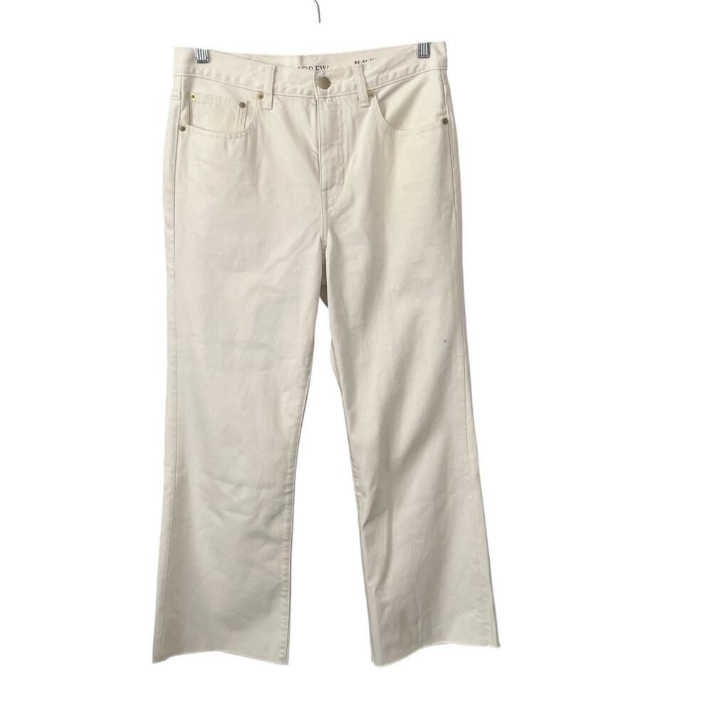 J. Crew Kickout Jeans Size 27 '84 Relaxed Ecru Wash 100% Cotton Raw Hem CH686 - Picture 3 of 16